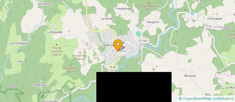 localisation de l'entreprise COMMUNE DE CORREZE  CORREZE