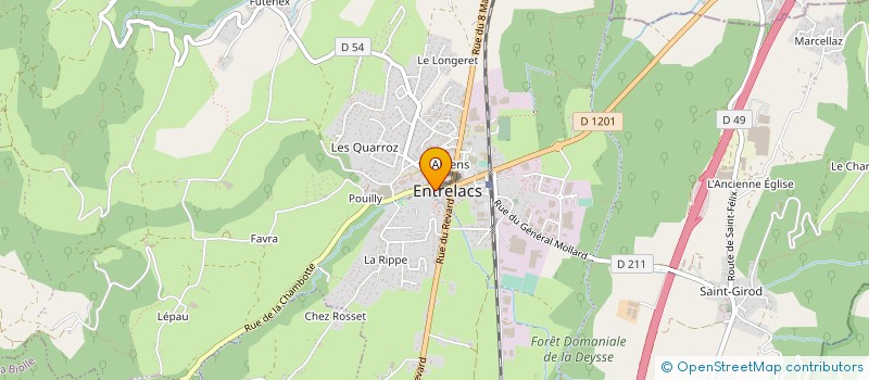 localisation de l'entreprise COMMUNE DE ENTRELACS  ENTRELACS
