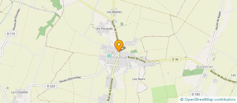 localisation de l'entreprise COMMUNE DE ETROUSSAT  ETROUSSAT