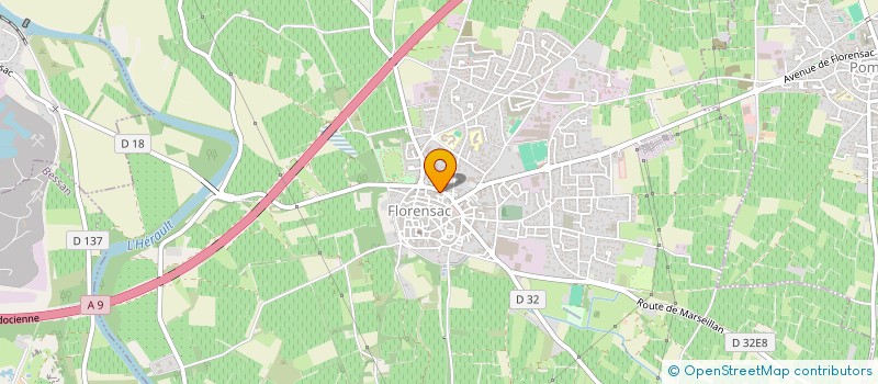 localisation de l'entreprise COMMUNE DE FLORENSAC  FLORENSAC