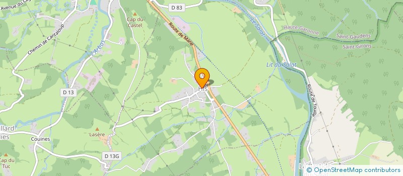 localisation de l'entreprise COMMUNE DE HIS  HIS