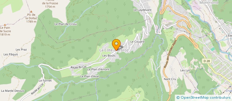 localisation de l'entreprise COMMUNE DE LA COTE D ARBROZ  LA COTE-D'ARBROZ