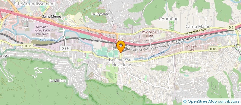 localisation de l'entreprise COMMUNE DE LA PENNE SUR HUVEAUNE  LA PENNE-SUR-HUVEAUNE