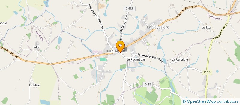 localisation de l'entreprise COMMUNE DE LANUEJOULS  LANUEJOULS