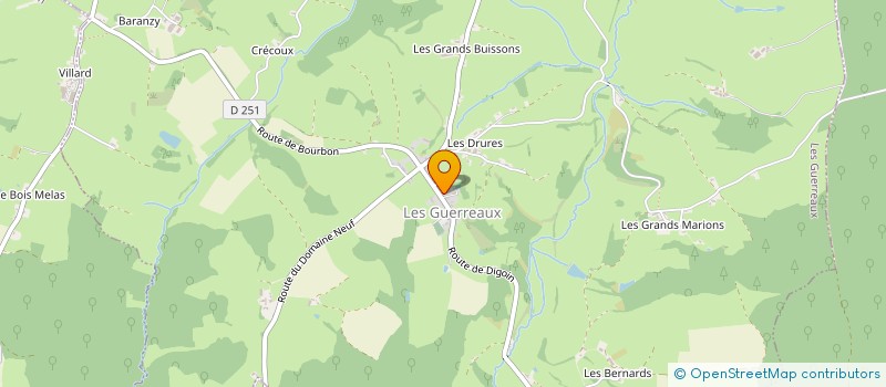 localisation de l'entreprise COMMUNE DE LES GUERREAUX  LES GUERREAUX