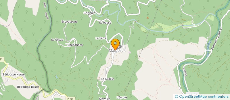 localisation de l'entreprise COMMUNE DE MALBOSC  MALBOSC