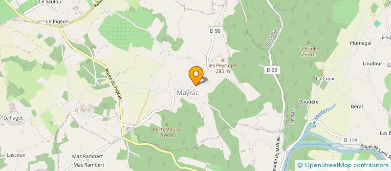 localisation de l'entreprise COMMUNE DE MAYRAC  MAYRAC