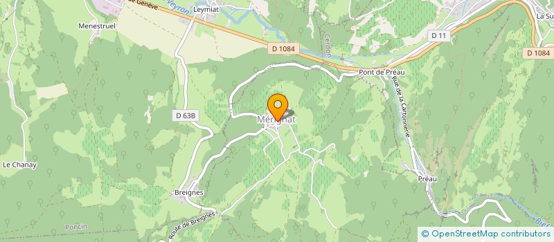 localisation de l'entreprise COMMUNE DE MERIGNAT  MERIGNAT