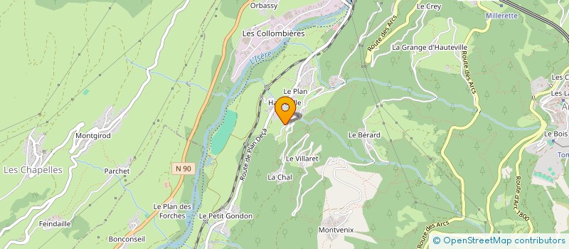 localisation de l'entreprise COMMUNE DE MONTVALEZAN  MONTVALEZAN