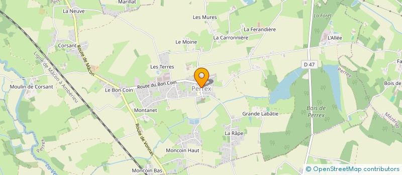 localisation de l'entreprise COMMUNE DE PERREX  PERREX