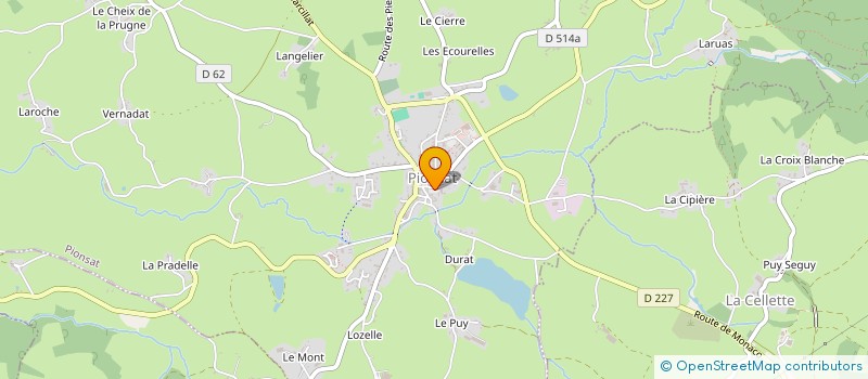 localisation de l'entreprise COMMUNE DE PIONSAT  PIONSAT