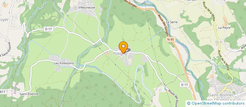 localisation de l'entreprise COMMUNE DE POLIGNY  POLIGNY