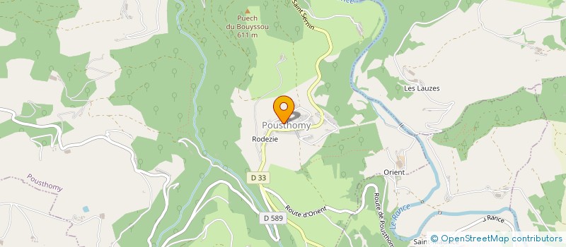 localisation de l'entreprise COMMUNE DE POUSTHOMY  POUSTHOMY