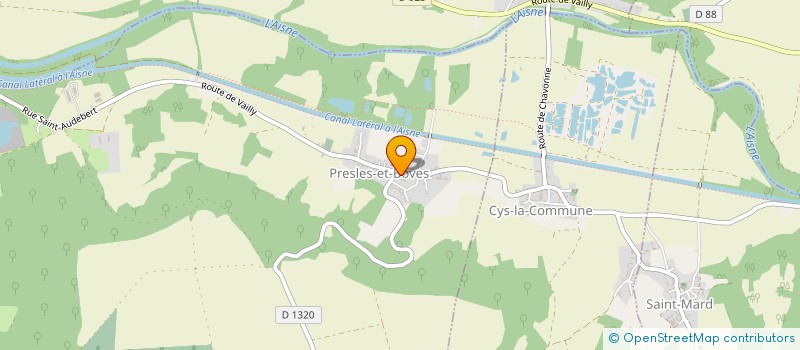 localisation de l'entreprise COMMUNE DE PRESLES ET BOVES  PRESLES-ET-BOVES