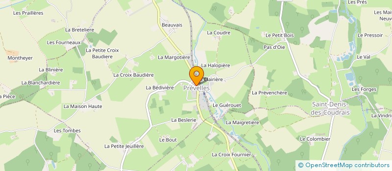 localisation de l'entreprise COMMUNE DE PREVELLES  PREVELLES