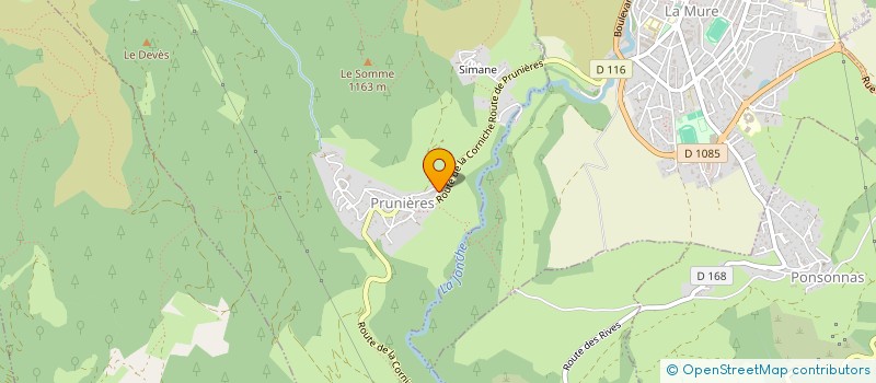 localisation de l'entreprise COMMUNE DE PRUNIERES  PRUNIERES
