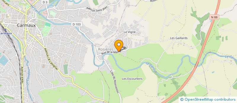 localisation de l'entreprise COMMUNE DE ROSIERES  ROSIERES