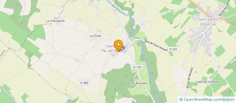 localisation de l'entreprise COMMUNE DE SAINT AMANT DE NOUERE à SAINT-AMANT-DE-NOUERE