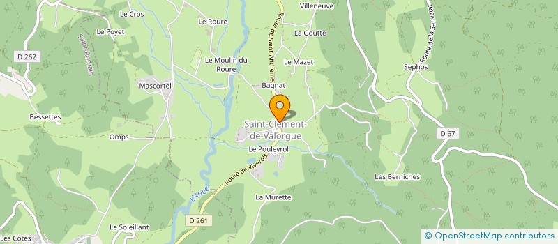 localisation de l'entreprise COMMUNE DE SAINT CLEMENT DE VALORGUE  SAINT-CLEMENT-DE-VALORGUE