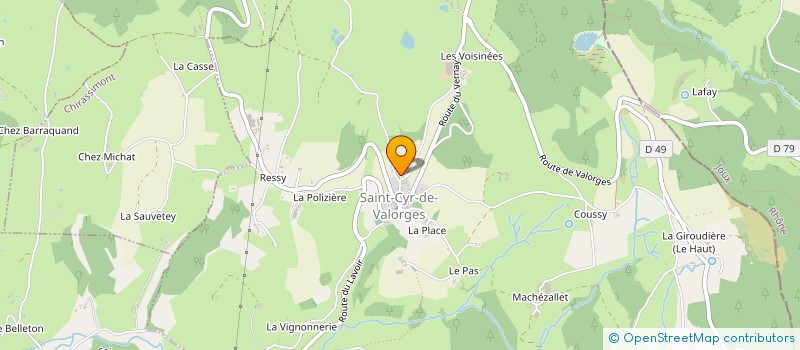 localisation de l'entreprise COMMUNE DE SAINT CYR DE VALORGES  SAINT-CYR-DE-VALORGES