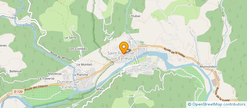 localisation de l'entreprise COMMUNE DE SAINT FORTUNAT SUR EYRIEUX  SAINT-FORTUNAT-SUR-EYRIEUX