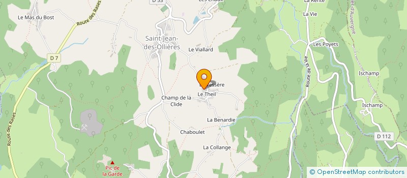 localisation de l'entreprise COMMUNE DE SAINT JEAN DES OLLIERES  SAINT-JEAN-DES-OLLIERES