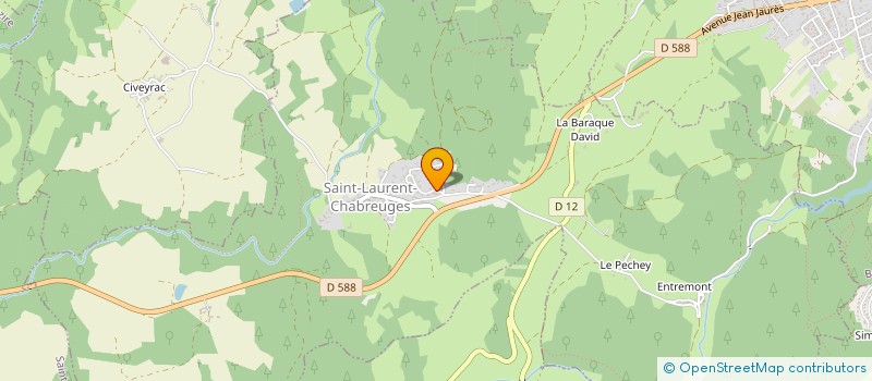 localisation de l'entreprise COMMUNE DE SAINT LAURENT CHABREUGES  SAINT-LAURENT-CHABREUGES