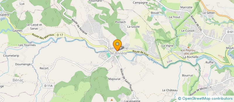localisation de l'entreprise COMMUNE DE SAINT PIERRE DE RIVIERE à SAINT-PIERRE-DE-RIVIERE
