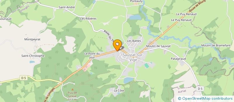 localisation de l'entreprise COMMUNE DE SAUVIAT SUR VIGE  SAUVIAT-SUR-VIGE