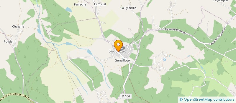 localisation de l'entreprise COMMUNE DE SEGONZAC  SEGONZAC
