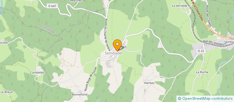 localisation de l'entreprise COMMUNE DE SEMBADEL  SEMBADEL