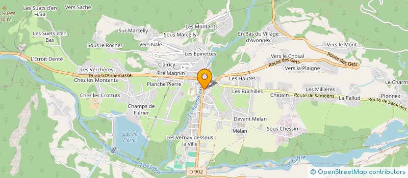 localisation de l'entreprise COMMUNE DE TANINGES  TANINGES