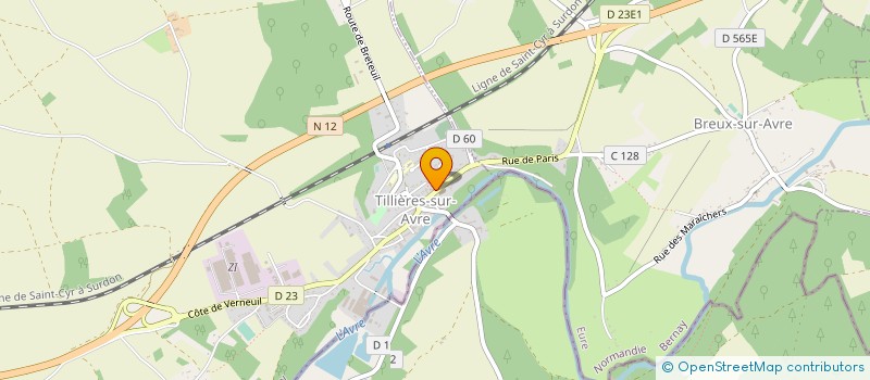 localisation de l'entreprise COMMUNE DE TILLIERES SUR AVRE  TILLIERES-SUR-AVRE