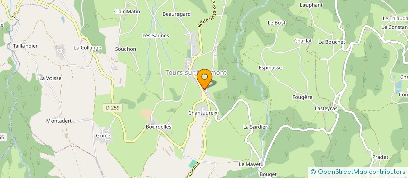 localisation de l'entreprise COMMUNE DE TOURS SUR MEYMONT  TOURS-SUR-MEYMONT