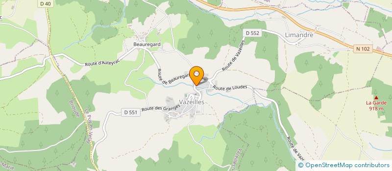 localisation de l'entreprise COMMUNE DE VAZEILLES LIMANDRE  VAZEILLES-LIMANDRE