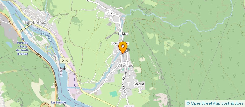 localisation de l'entreprise COMMUNE DE VILLEBOIS  VILLEBOIS