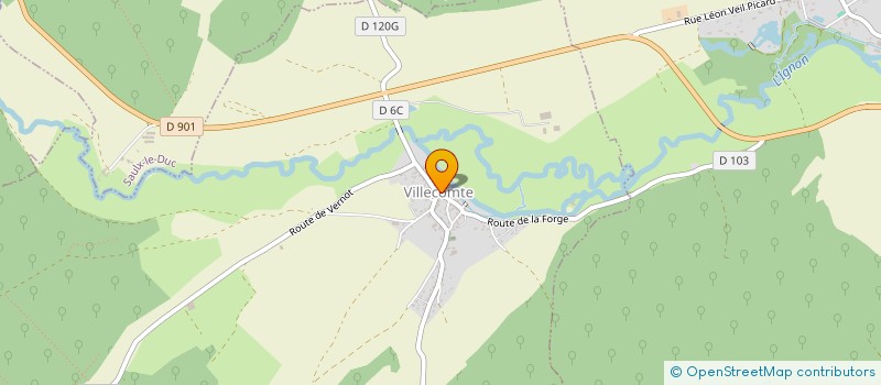 localisation de l'entreprise COMMUNE DE VILLECOMTE  VILLECOMTE