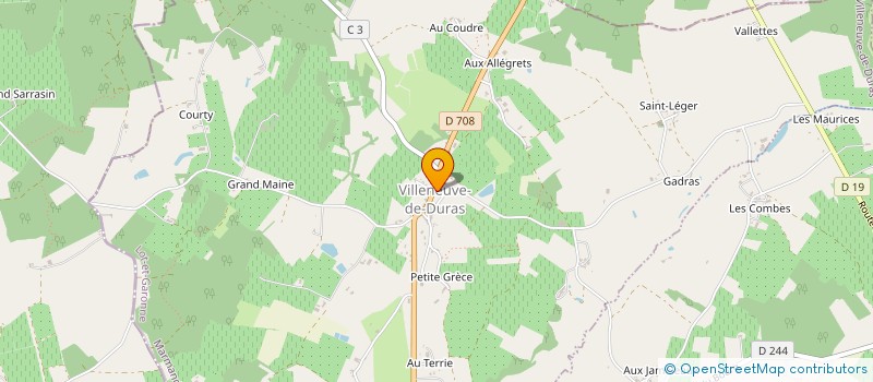 localisation de l'entreprise COMMUNE DE VILLENEUVE DE DURAS  VILLENEUVE-DE-DURAS