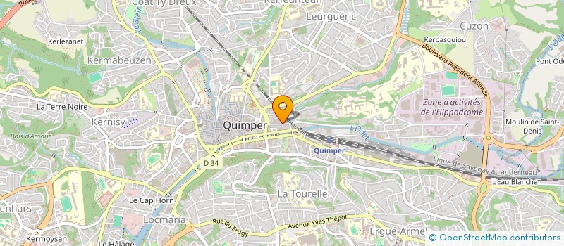 localisation de l'entreprise COMPAGNIE AIDES SOINS A DOMICILE à QUIMPER