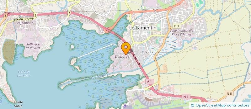 localisation de l'entreprise COMPAGNIE ANTILLAISE DE ROUTES ET AUTOROUTES ET D'IMPORTATION DE BITUME MOTER  LE LAMENTIN