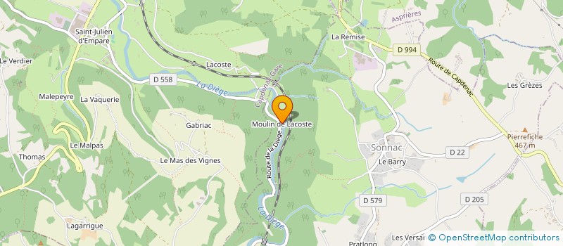 localisation de l'entreprise COMPAGNIE AVEYRONNAISE DES MATIERES PREMIERES  SONNAC