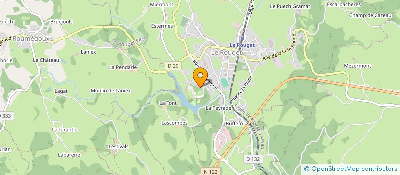 localisation de l'entreprise COMPAGNIE CANTALIENNE DES SOINS DU BIEN ETRE à LE ROUGET-PERS