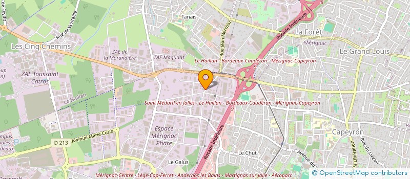 localisation de l'entreprise COMPAGNIE D'ETUDE ENERGETIQUE ET DE REALISATION AVANCEE à MERIGNAC