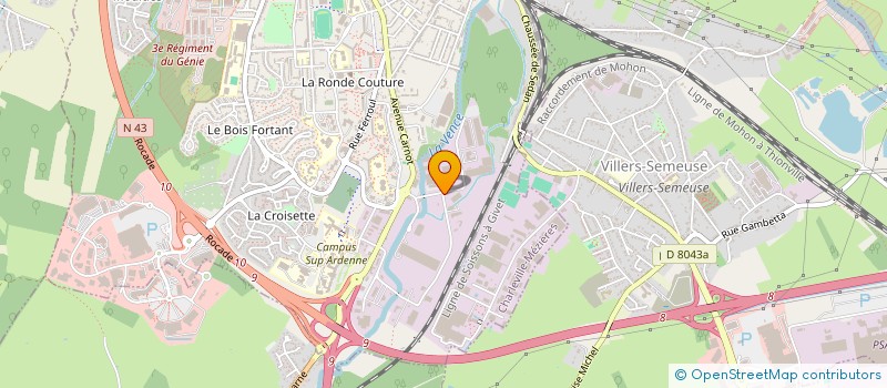 localisation de l'entreprise COMPAGNIE DE TRANSPORT DE CHARLEVILLE MEZIERES  CHARLEVILLE-MEZIERES