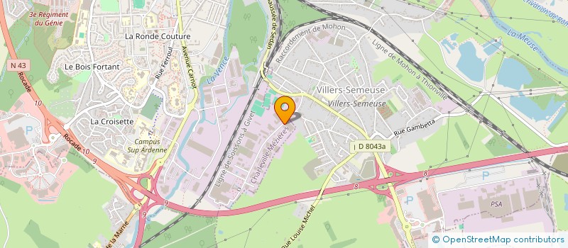 localisation de l'entreprise COMPAGNIE DE VENTE ET D ENTRETIEN DE MATERIEL AUTOMOBILE - COVEMA -  CHARLEVILLE-MEZIERES