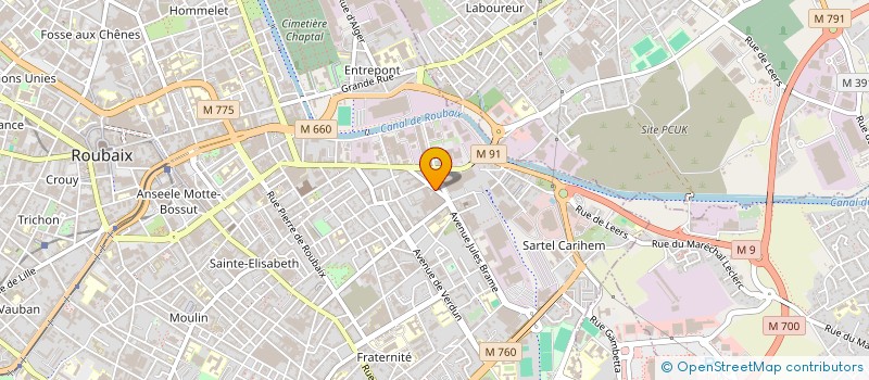 localisation de l'entreprise COMPAGNIE DES FARINES à ROUBAIX