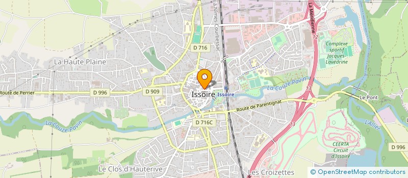 localisation de l'entreprise COMPAGNIE DES MINERAUX D'AUVERGNE à ISSOIRE