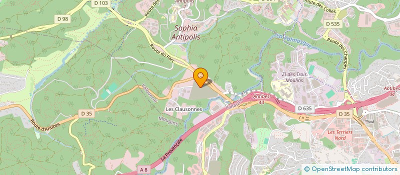 localisation de l'entreprise COMPAGNIE DU BLEU à VALBONNE