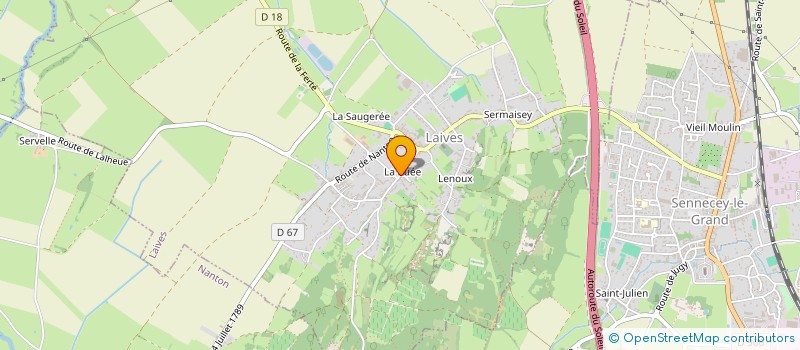 localisation de l'entreprise COMPAGNIE  ENTRE CHIEN ET LOUP  LAIVES