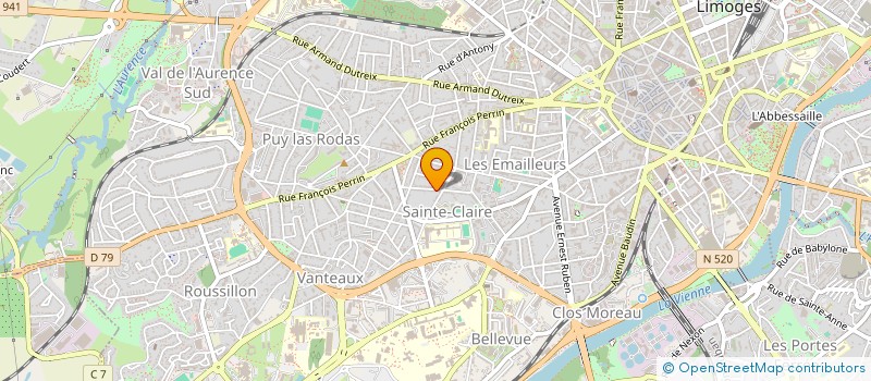 localisation de l'entreprise COMPAGNIE LES PIEDS DANS LES ETOILES à LIMOGES